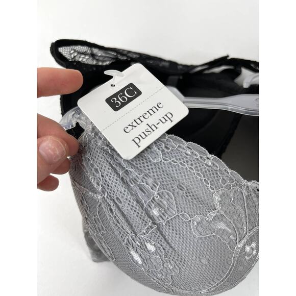 Rene Rofe Lingerie Extreme Push Up Lace Detail Padded Bras 2 pack 36C NEW - Picture 7 of 12